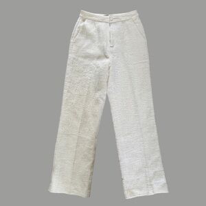 Veiled | XS Cream Tweed Pleated Trousers – Elegant & Modest Fit